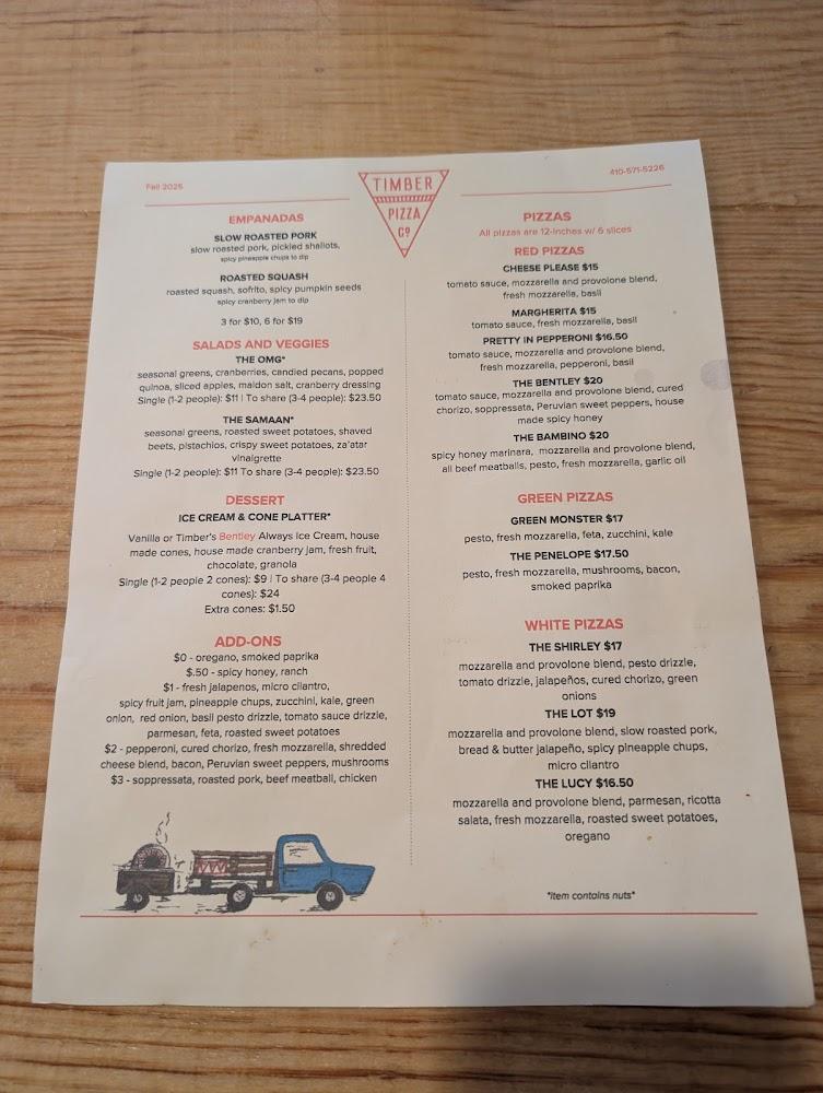 Timber Pizza Co. Edgewater Menu image 4